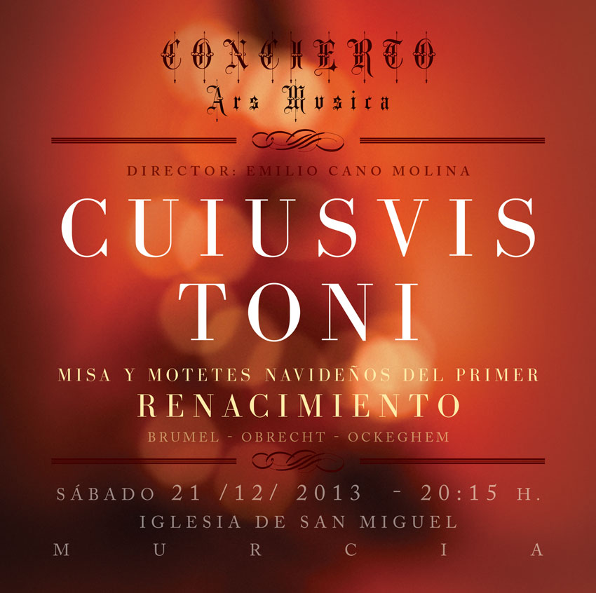 Cartel del concierto Cuiusvis toni 2013